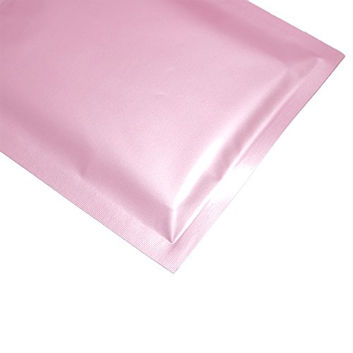 Double-Sided Glossy Pink Flat Foil Zip Top Sample Food Safe Packaging Powdered Storage Bags (3Oz, Glossy Pink) #TOP3