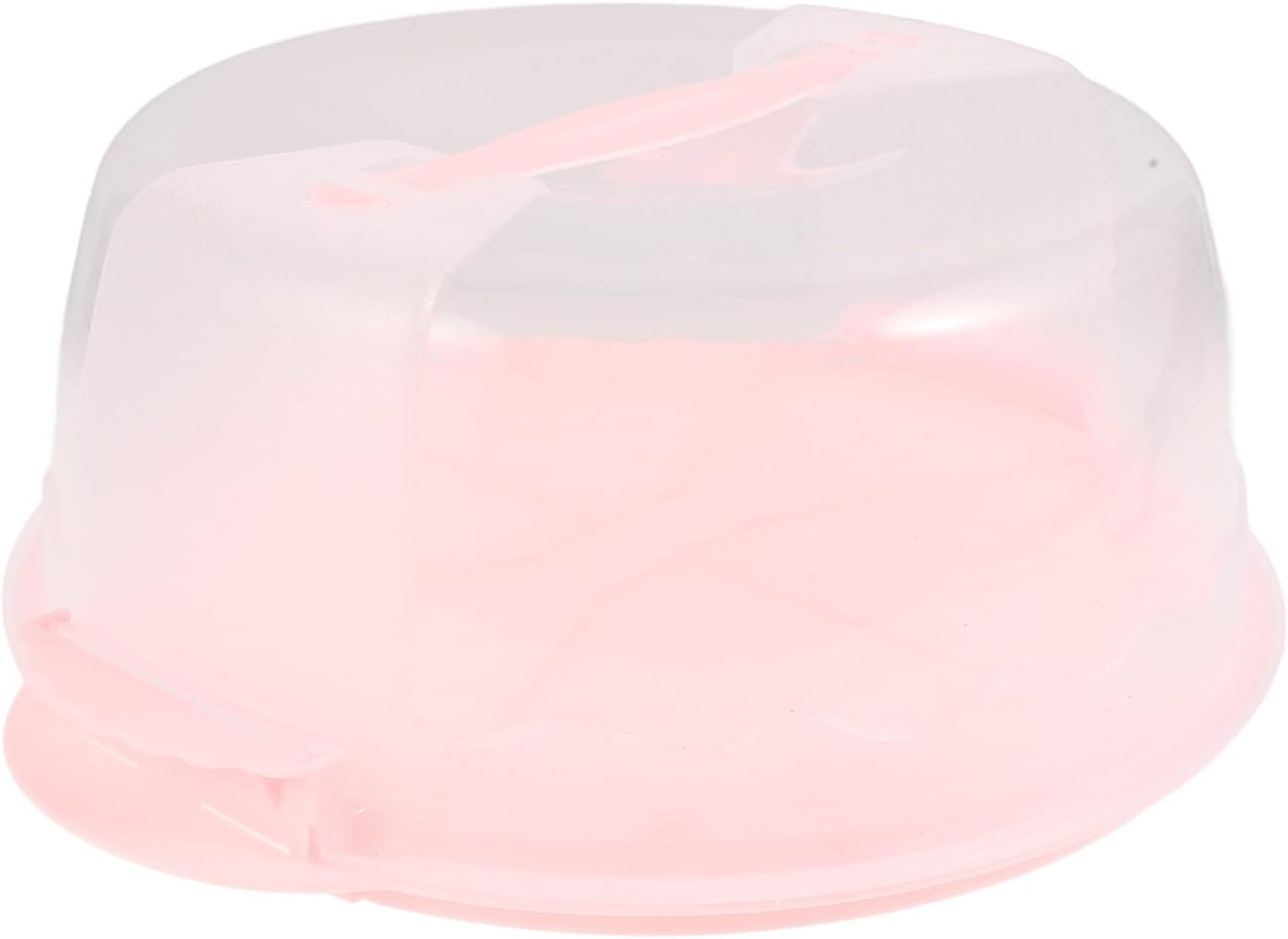 Alipis Reusable 8-inch Pink Birthday Cake Box with Handle, Handheld Cake Carrier and Sealing Dessert Container for Outdoor Transport and Fresh Keeping