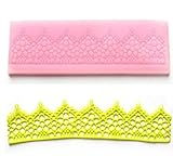 MERRY BIRD Flower Trim Silicone Embossing Mold Fondant Lace Mould Fondant Cake Decoration Mould Polymer Clay Mould Resin Mould (MULTI, 1)