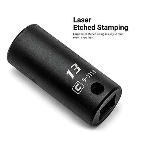 Capri Tools 3/8 In. Drive Semi-Deep Impact Sockets Set, Metric, 8 To 22 Mm, 15-Piece #TOP6