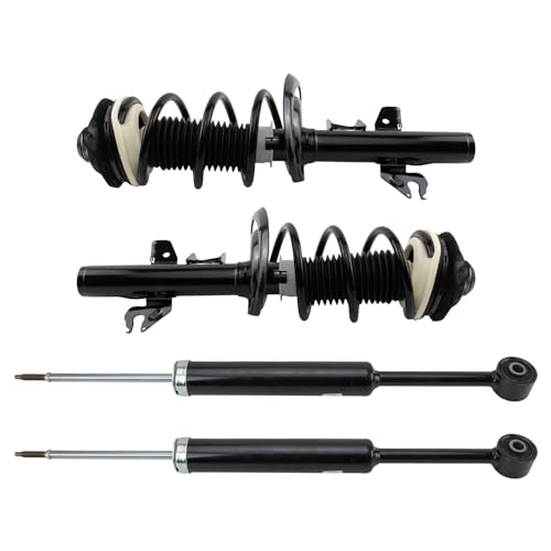 Image of TRQ Front and Rear Complete Strut Assembly & Shock Absorber Kit Complete Strut & Coil Spring Assembly Compatible with 2015-2017 Chrysler 200
