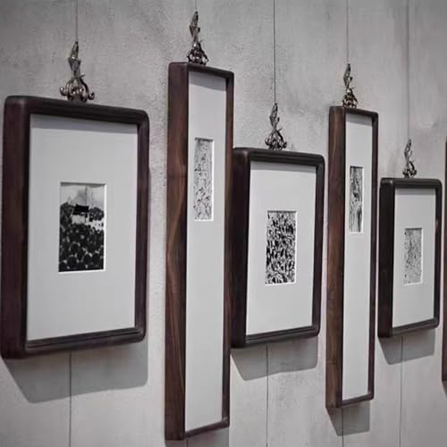 Image of Tiazza 2Pcs Chinese Style Vintage Brass Picture Frame Hook Hanger Decorative Painting Mirror Hanger (Antique Bronze)