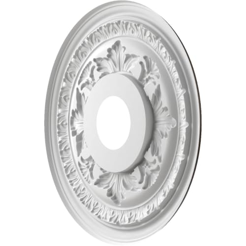 Image of Ekena Millwork CMP16BAERU Baltimore Thermoformed PVC Ceiling Medallion (Fits Canopies up to 6 1 /2 inch), 16 inchOD x 3 1 /2 inchID x 1 inchP, Universal Metallic Rustic Mist