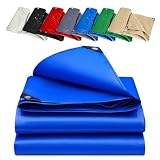Telone Impermeabile per Esterno 210 x 450 cm con Occhielli, Antistrappo, Impermeabile Telone Idrorepellente Esterno per Legna, Piscina, Auto, Blu