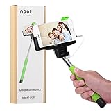 Selfie Stick, Noot® Groupie Self Portrait [Battery Free] Extendable Handled Stick with Adjustable Phone Holder Mount & Built-in Remote Shutter Designed for Apple & Android Smartphones [Green]