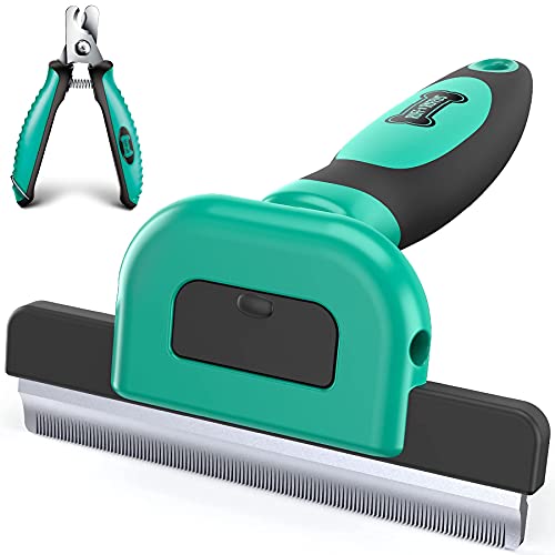 Ruff n Ruffus Deshedding Brush and Free Bonus Nail Clippers – Groom Your Pet with Ease!