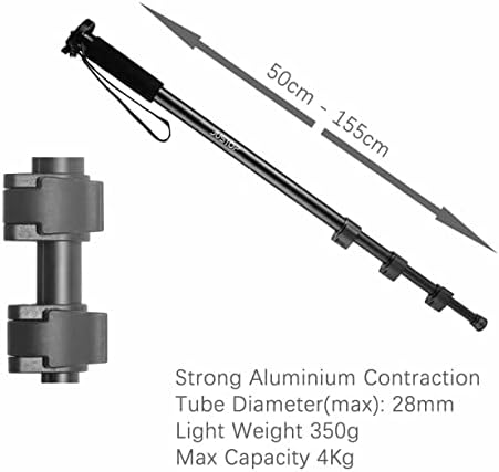 JUSTOP Pro 61" Camera Monopod for DSLR Digital Cameras, With Quick Release Head, Extendable Walking Stick Lightweight Compact Portable Travel Unipod Stand Alpenstock with Carrying Bag