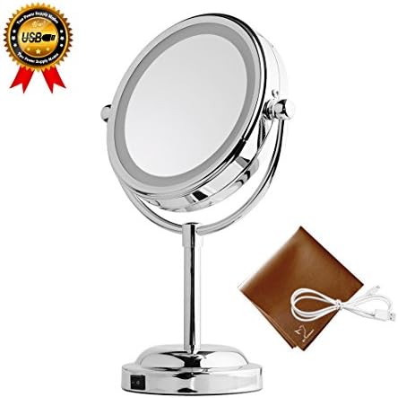 Light Up Mirror - 6in LED Makeup Mirror With Battery /USB Powered,1x / 3x Magnifying Vanity Mirror With Lights, Double Sided Mirror For Bathroom Or Bedroom Countertop, Desk Mirror With 360° Rotation