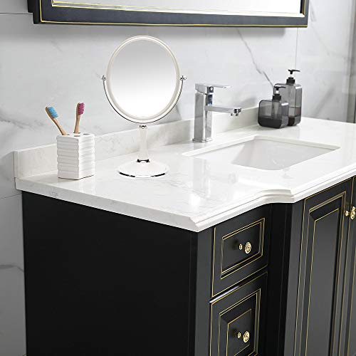 Yeake Desk Mirror Vintage Table Mirror With Stand 8-Inch Double Sided Swivel Mirror 1X/3X Magnification Makeup Vanity Mirror With Silver Style 13 Inch Height Standing Tabletop Mirror(Oval) #TOP7
