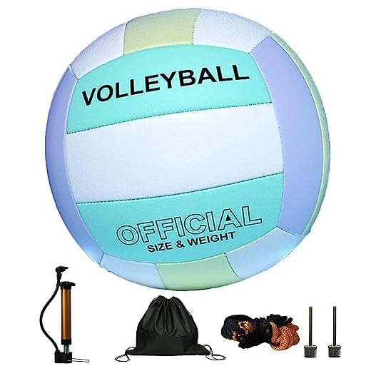 Pallavolo Taglia Ufficiale 5, Set Pallavolo Giochi di Allenamento Sportivo per Pallavolo Indoor e Outdoor, Pallavolo Gonfiabile in PU Morbido per Giocatori Professionisti e Principianti