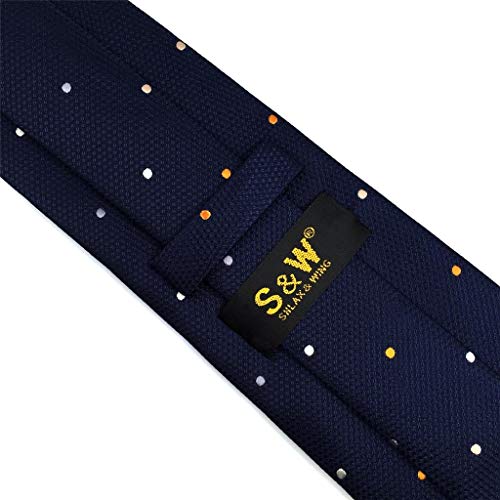 S&W SHLAX&WING Gravata masculina Gravata Azul marinho Ponto Extra Longo Tamanho 63
