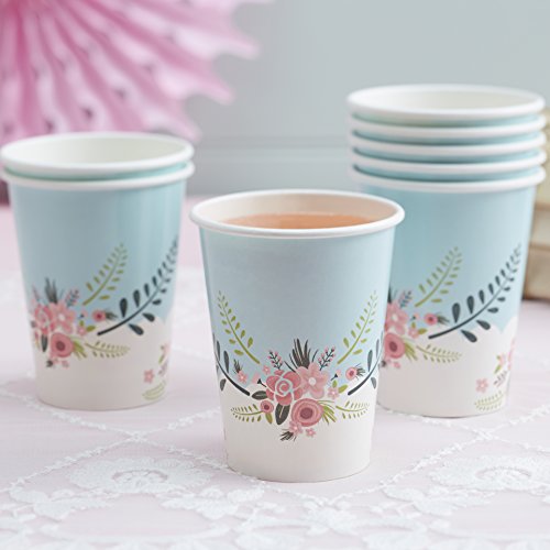 Ginger Ray Vintage Afternoon Tea Party Paper Cups, 8 Pack