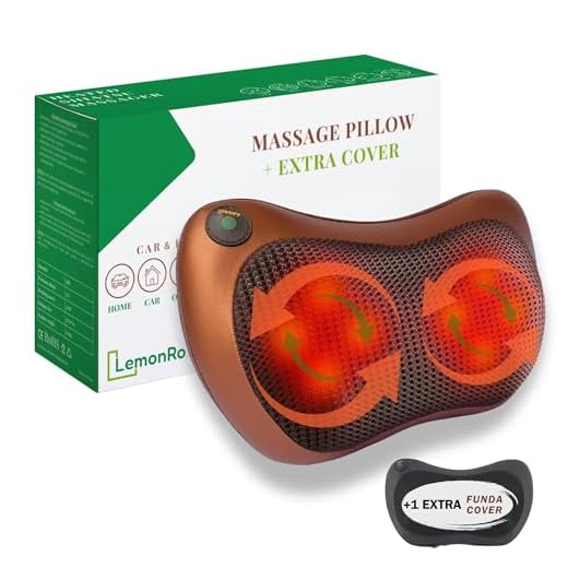 Masajeador Cervical y Espalda. Cojín Eléctrico con Calor y una Funda Extra (Negra)- Almohada Cervicales y Cuello, Masaje Shiatsu Bidireccional con 8 Rodillos, Ideal para Casa, Oficina, Coche o Viaje