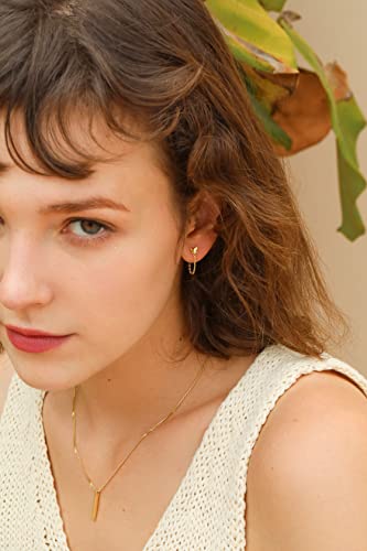 S.leaf Chain Earrings For Women Earrings With Chain Gold Sterling Silver Chain Earrings For Women Dangle Stud Earrings Butterfly Earrings For Women Gold Butterfly Earrings Dangle #TOP4