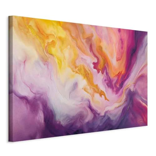 Peinture abstraite violet et orange BOSKMS - Toile moderne 60x80 cm