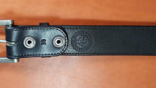 Handmade Leather Belt 1-1/2" OR 1-1/4" Genuine Black Leather, Removable Buckle, Dress Belt, Birthday Gift, Fathers Day, Big Belt and Tall, Personalized Free, Proudly Made in USA4