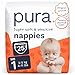 Pura Windeln für Neugeborene, Größe 1 (2–5 kg), 1 Packung (25 Windeln), perfekt für empfindliche Haut, Bio-Baumwolle, Nässeindikator, Nabelschnurausschnitt, neue Größentabelle