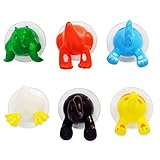 LYSZXJ Kleiderbügel Sucker Tiere Saugnapf Handtuchhaken Bad Saugnapf saugnapf Haken Cartoon Tiere Sauger Wandhaken Handtuchhalter Wand Saugnapf Kleiderhaken für Küche Badezimmer 6 stücke