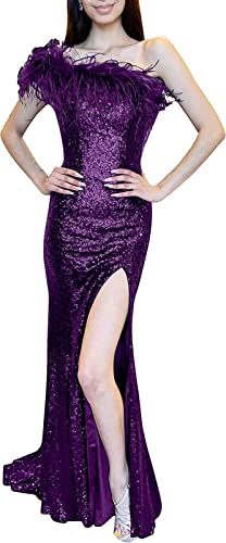 Robe de soirée longue en plumes pour mariage et gala chic en taille 40