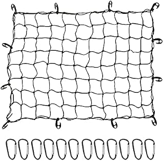 47x35 Inch Heavy Duty Truck Cargo Net Stretchable Adjustable Elastic Truck Net with Hooks Bungee Cargo Net for Pickup Truck Bed Roof Rack Trailer Storage Mesh Organizer