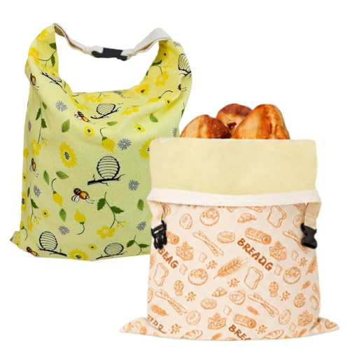 Bolsa de pan de algodón y cera de abejas reutilizable para conservar repostería casera 2