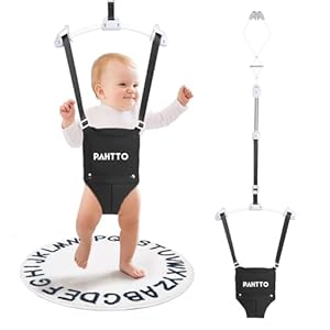 Baby Door Jumper with Soft Rug, Durable Toddler Bouncer with Adjustable Height-Funny Baby Walking Harness, Protable Baby Doorway Jumper for Indoor/Outdoor