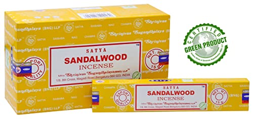 EARTH Satya Sandalwood Incense Sticks 15 GMS (Pack of 12) (Green Certified) Indian Perfumed Hand Rolled Agarbatti Perfect for Worship,Relaxation - Image 4