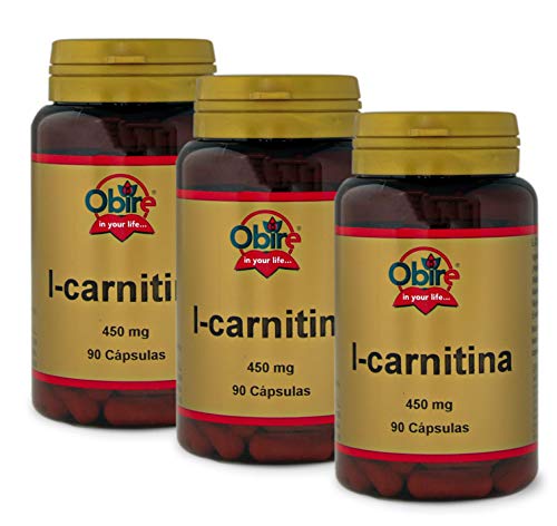 Obire - Comprimidos De L-Carnitina Pack 3 Unidades - 90 Cápsulas - Favorece La Generación De Energía, La Pérdida De Peso Y La Absorción De Ácidos Grasos Obire - Comprimidos De L-Carnitina Pack 3 Unidades - 90 Cápsulas - Favorece La Generación De Energía, La Pérdida De Peso Y La Absorción De Ácidos Grasos