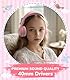 KONNAO Upgrade USB Typ C Kinder-Kopfhörer, kabelgebundene Kopfhörer für Kinder mit Mikrofon für Jungen und Mädchen, einstellbare Lautstärke von 85 dB/94 dB (Rosa)