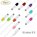 Cable Protector（30packs）LabelBro Cable Savior for Apple iPhone Laptop Macbook Charge USB Cable Saver and Fixer iPhone8/8plus iphone7/7plus iphoneX iPhone6（10different colors）