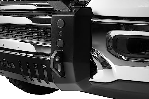 Image of RealTruck Heavy Metal Bull Bar for Chevy Silverado |, Steel, Textured Black | C19BB01-TX | Fits 2019-2021 Chevy 1500 /2022 1500 LTD