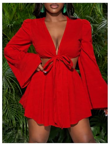 Image of BEAUDRM Women's Summer Tropical Dress Sexy Vacation Outfits Beach Sundress | Tropical Dresses for Women, Summer Dress, Two Piece Sets, Summer Outfits