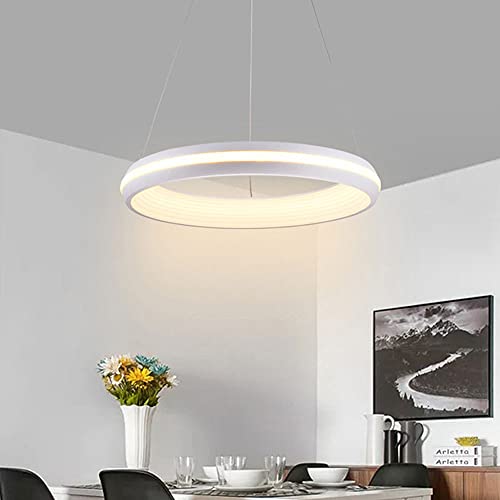 Plafonnier d'intérieur LED rond suspendu blanc variable chambre et salon - 4