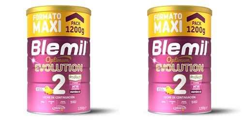 Blemil 2 Optimum Evolution | 1200g | Leche de Continuación en polvo para Bebé Desde los 6 Meses - Formato Ahorro (Paquete de 2)