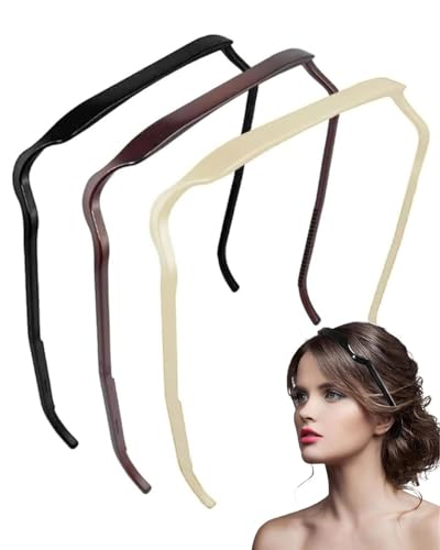 LEEQBCR Serre tête Squaer pour Femmes,3 pièces Serre-tête Invisible Curly Thick Hair Headband Carré,Serre Tete Lunette de Soleil, Outil de Fixation de Coiffure Accessoires Style pour Hommes et Femmes