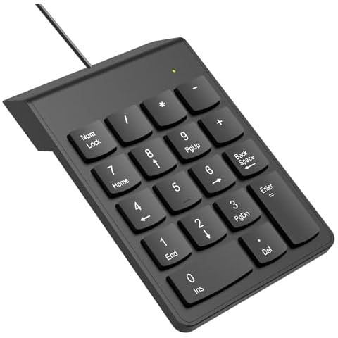 USB Numeric Keypad Numpad Portable Slim Mini 10 Key Number Pad Keyboard for Laptop Desktop Computer PC, Compatible with ChromeBook Surface Notebook, Tax Accountant Calculate Office Travel & Home Cover