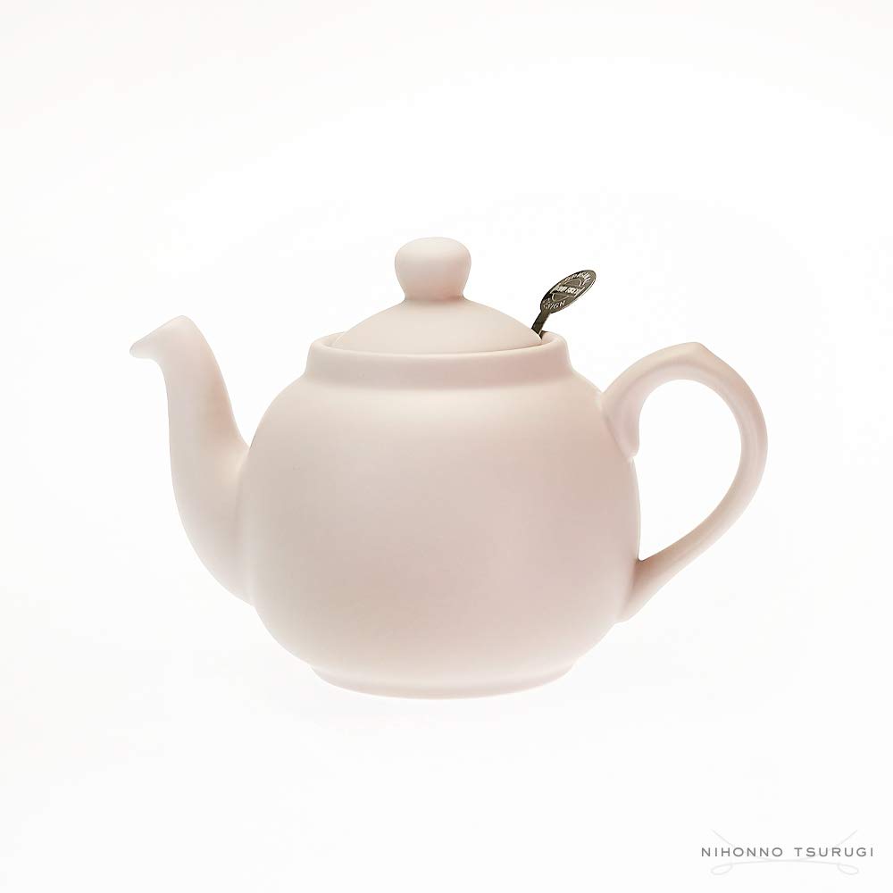 KitchenCraft London Pottery Tetera Pequeña con Colador Incorporado de Cerámica, 600 ml (2 Tazas) - Rosa