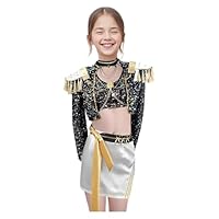 CXFEDHO Girls Rumi Costume Demon Hunters Costume Mira and Zoey Anime Cosplay Costumes for Girls - Pop Singer Halloween Party Performance Outfit(Black,130