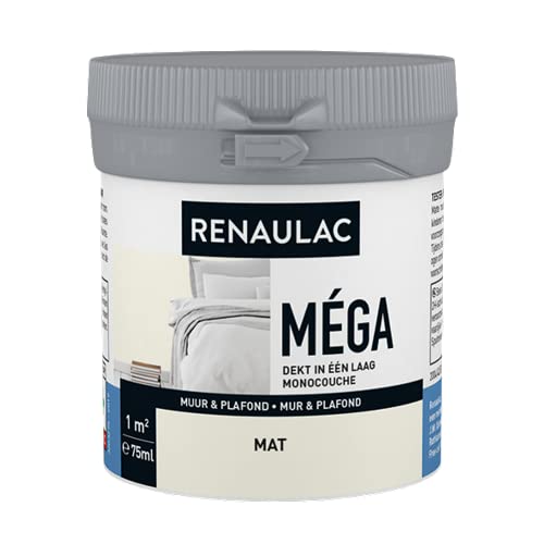 Testeur Peinture Murale Renaulac Mega RAL9010 Mat 75ml Cover