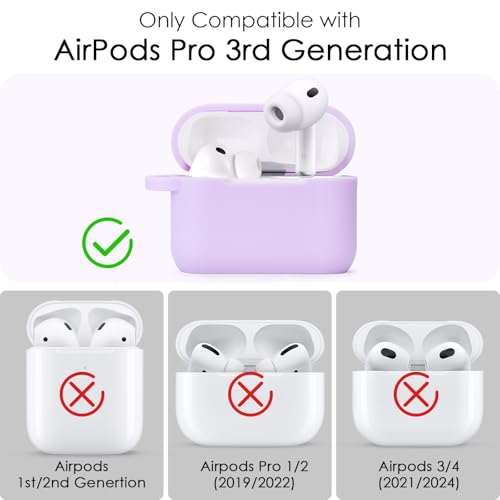Image of VISOOM for AirPods Pro 3 Case 2025, Silicone Case for Apple Air Pods Pro 3rd Generation Cover Women, Cute iPods 3 Protective Cover with Bling Keychain & Cleaning Kit