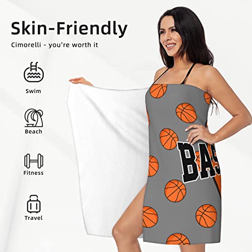 Lotsfuns Personalized Basketball Beach Towels Boys Funny Basketball On Grey Bath Towel Microfiber Sports Balls Towel Blanket Quick Dry Sand Free Bathroom Pool Swim Towel, Oversized 31.5X51.2 #TOP4