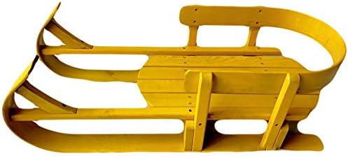 DANADESK Infant sled for Snow, Wood Toddler to-Boggan Children ski Solid Wooden Sleigh Sledge Grass Skiing for Kids-C