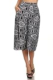 ICONOFLASH Pleated Gaucho Pants with Banded Waist (Spikey Tribal, M)