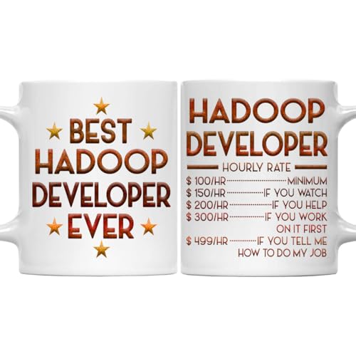 MONIZILUCKY Hadoop Developer Mug Best Hadoop Developer Ever Gift 11oz White Ceramic Coffee Mug for Office Work Friends Coworkers Birthday Thanksgiving Christmas Gift for Hadoop Developer