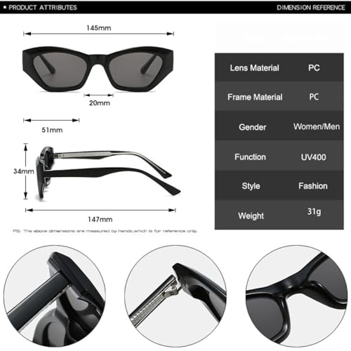 Lunettes de soleil oeil de chat femmes hommes rétro dégradé de luxe polygone