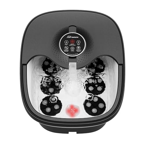 Snailax Foot Spa Bath Massager with Heat, Bubble, Shiatsu Massage...