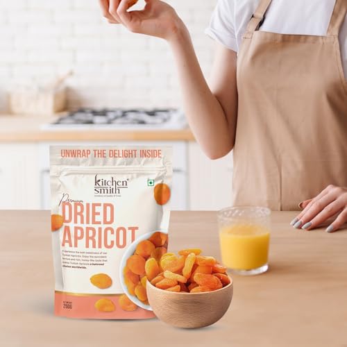 Image of KitchenSmith Dried Apricot - Pack of 2 (250gm Each) | Exotics Apricots Dry Fruits, Dry Apricot, Seedless Apricots & Jardalu | Naturally Sourced, No Added Sugar, Rich In Vitamins & Juicy