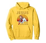 Jesus hat deinen Rücken Jiu Jitsu Retro Christian Herren Damen Pullover Hoodie