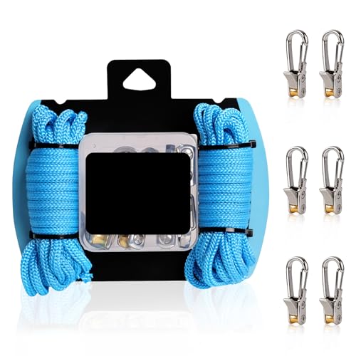 Seilrollen Seilzugspanner Seilspanner mit 6 Aken Hochleistungs-Seilspanner für Camping Bootfahren und Markisen Geeignet für 3-5 mm Seile