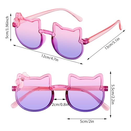 3 Pairs Kids Sunglasses Girls Cute Pink Cat Glasses Heart UV Protection Eyewear Outside Beach Sunglasses4